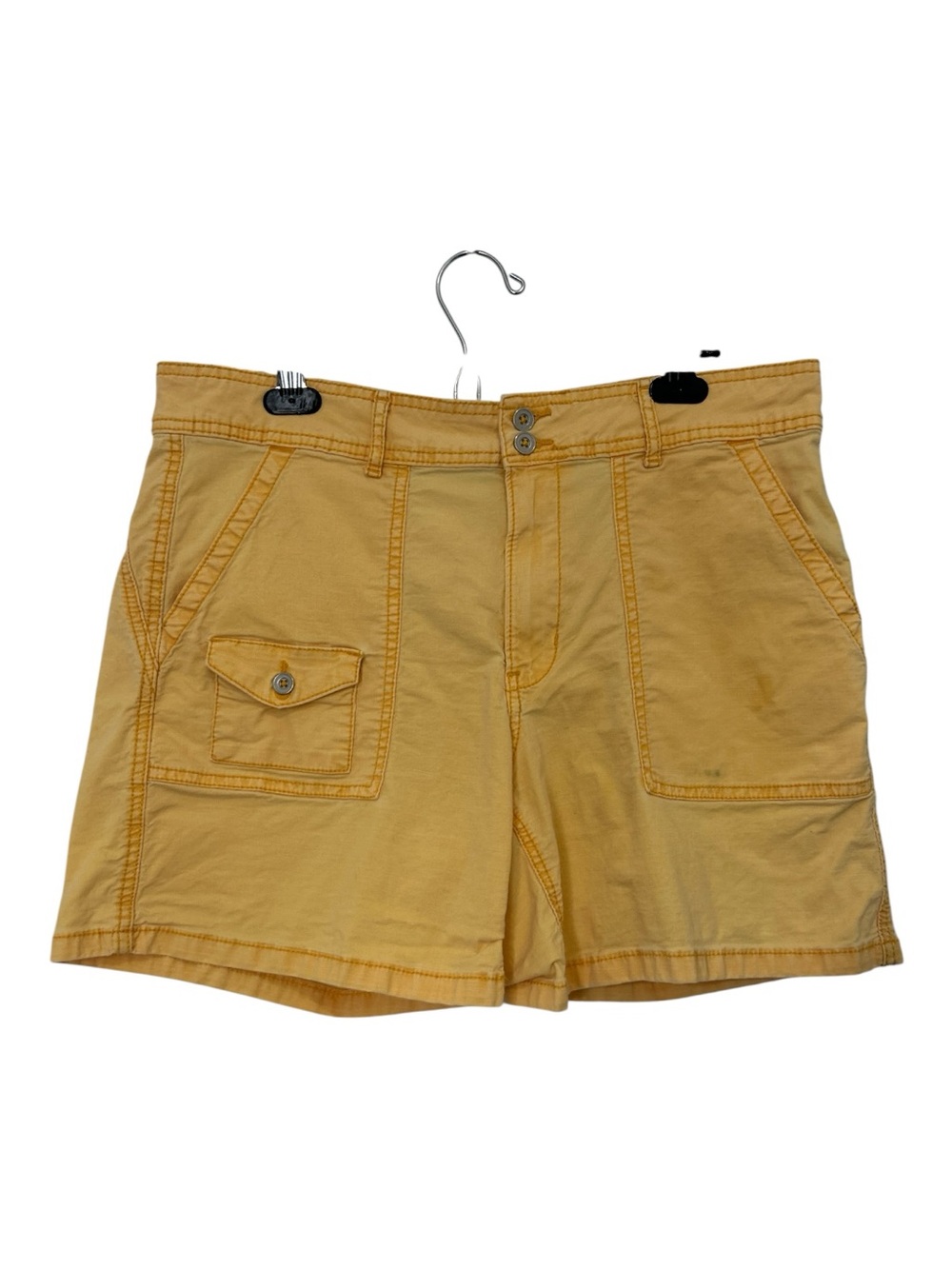 Jordache Yellow Patch-Pocket Utility Cargo Shorts in Mustard Yellow
